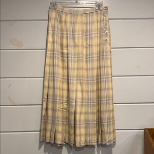 Pendleton Yellow Plaid A-Line pleated  Skirt size-8P
